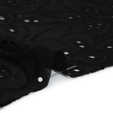 Embroidered Eyelet Cotton Voile - Black Big Flowers - Naomi Collection