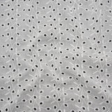 Embroidered Eyelet Cotton Voile - White Leafy Vines - Naomi Collection