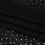 Embroidered Eyelet Cotton Voile - Black Leafy Vines - Naomi Collection