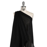 Embroidered Eyelet Cotton Voile - Black Circles of Circles - Naomi Collection
