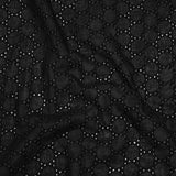 Embroidered Eyelet Cotton Voile - Black Circles of Circles - Naomi Collection