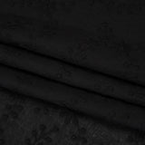 Embroidered Eyelet Cotton Voile - Black Flowers on Branches - Naomi Collection
