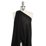 Embroidered Eyelet Cotton Voile - Black Wavy Daisy Vines - Naomi Collection