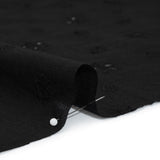 Embroidered Eyelet Cotton Voile - Black Floating Flowers - Naomi Collection