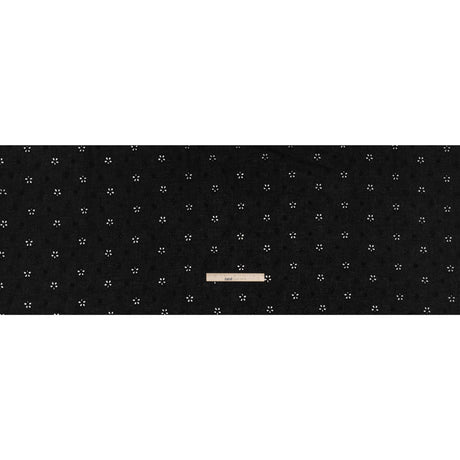Embroidered Eyelet Cotton Voile - Black Floating Flowers - Naomi Collection