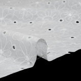 Embroidered Eyelet Cotton Voile - White Field of Flowers - Naomi Collection