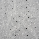 Embroidered Eyelet Cotton Voile - White Field of Flowers - Naomi Collection