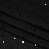 Embroidered Eyelet Cotton Voile - Black Field of Flowers - Naomi Collection