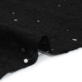 Embroidered Eyelet Cotton Voile - Black Field of Flowers - Naomi Collection