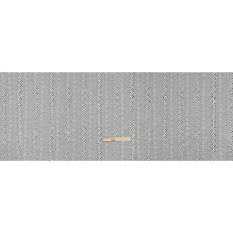 Embroidered Eyelet Cotton Voile - White Rows of Flowers - Naomi Collection