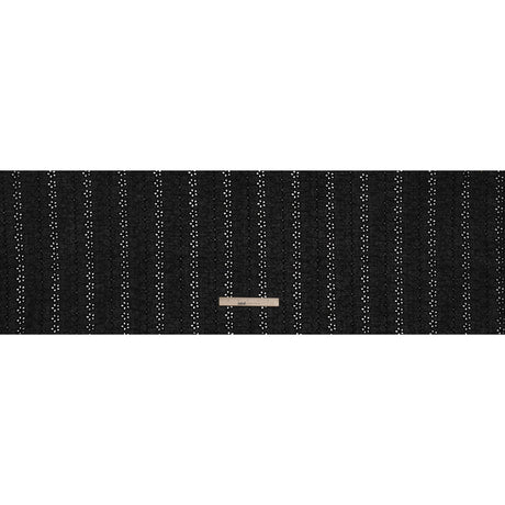 Embroidered Eyelet Cotton Voile - Black Rows of Flowers - Naomi Collection