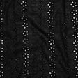 Embroidered Eyelet Cotton Voile - Black Rows of Flowers - Naomi Collection