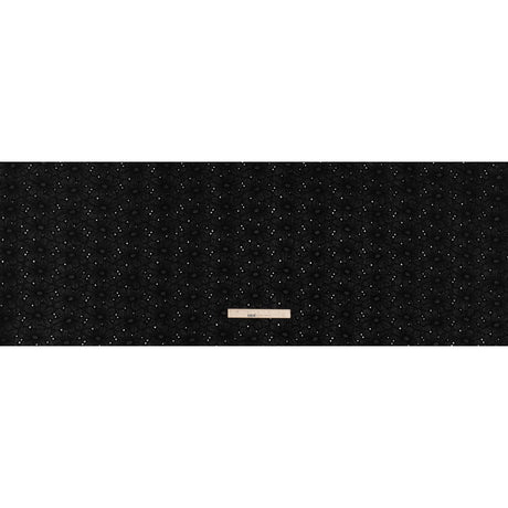 Embroidered Eyelet Cotton Voile - Black All-Over Flowers - Naomi Collection