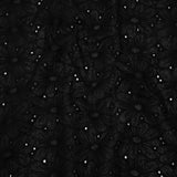 Embroidered Eyelet Cotton Voile - Black All-Over Flowers - Naomi Collection