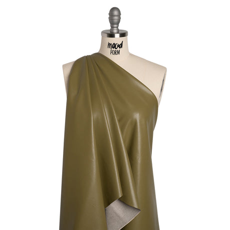 Buttery Faux Leather with Brushed Suede-like Backing - Olive - Veronica Collection
