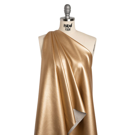Buttery Faux Leather with Brushed Suede-like Backing - Gold - Veronica Collection