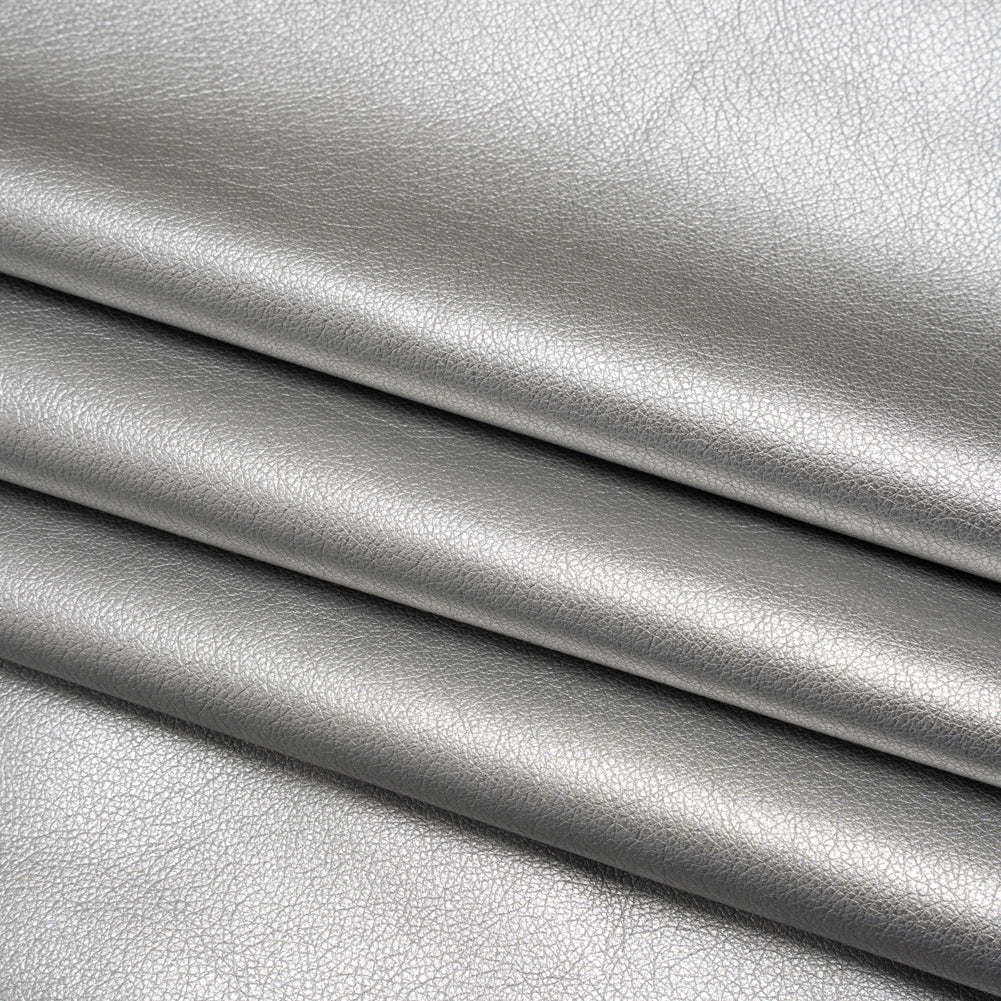 Buttery Faux Leather with Brushed Suede-like Backing - Silver - Veronica Collection
