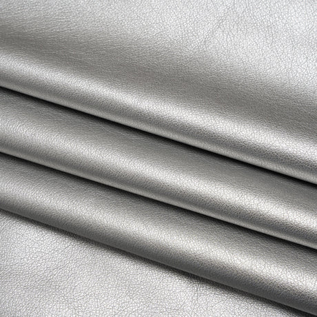 Buttery Faux Leather with Brushed Suede-like Backing - Silver - Veronica Collection
