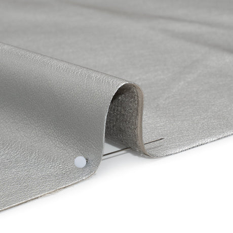 Buttery Faux Leather with Brushed Suede-like Backing - Silver - Veronica Collection