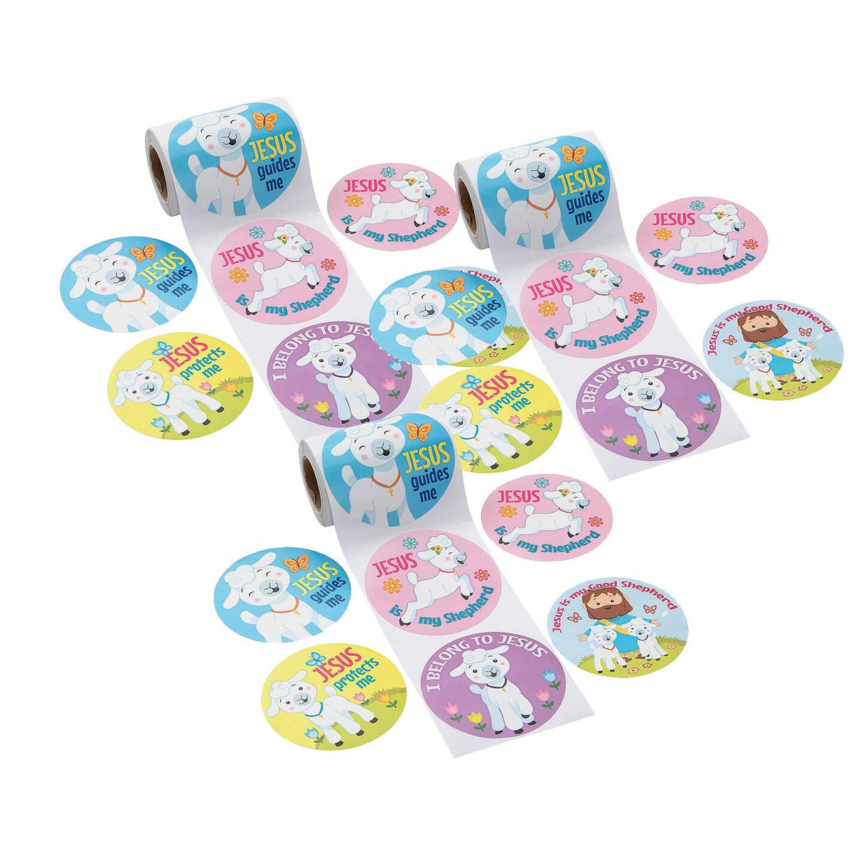 Religious Good Shepherd Sticker Roll 100 Pc