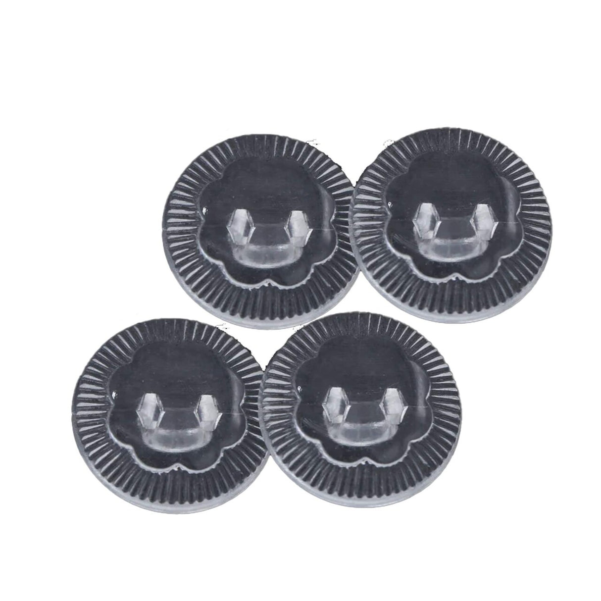 12 Pieces Clear Subtle Flower Design Buttons 9/16 Inch