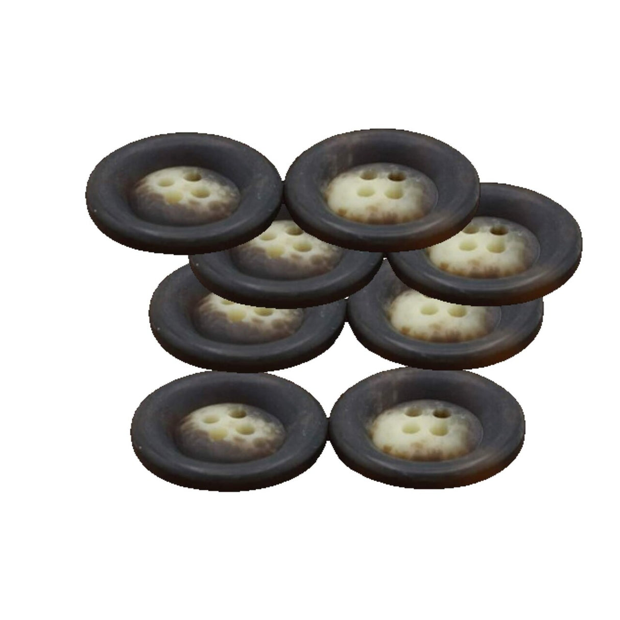 12 Pieces Tortoise Lighter Center Plastic Buttons 15/16 Inch