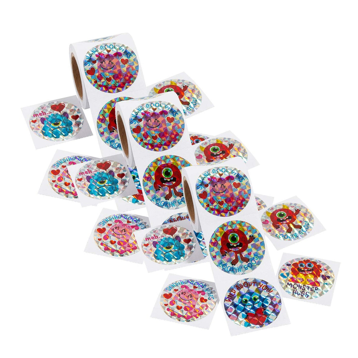 Prism Valentine Monster Sticker Roll 100 Pc