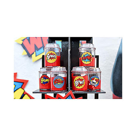 1 1/2" Superhero Comic Book Sound Effect Paper Sticker Roll 100 Pc