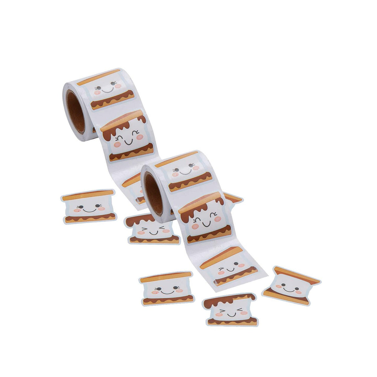 1 1/2" Happy S'more Sticker Roll 100 Pc