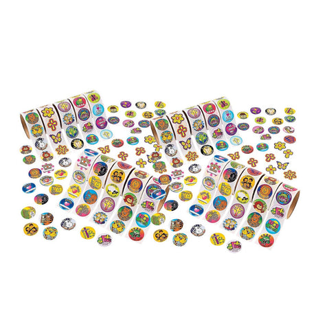 1 1/2" Bulk Religious Rolls of Stickers Assortment 1000 Pc