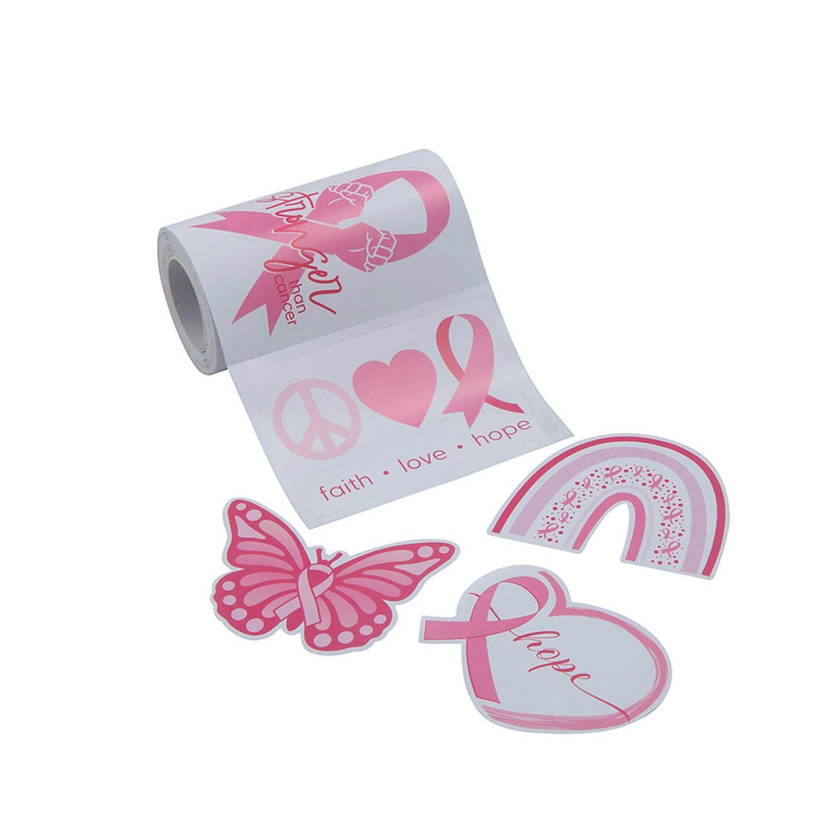 3" x 2" Breast Cancer Awareness Decal Sticker Roll 100 Pc