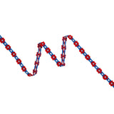 Cotton Jacquard Ribbon - 0.375" - Blue, Red and White Daisies and Dots