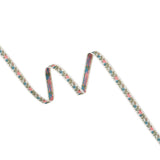 Cotton Jacquard Ribbon - 0.375" - White, Pink and Blue Flowering Vine
