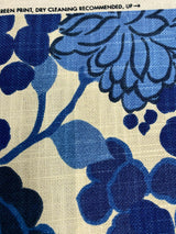 Waverly Blossom Cotton Linen Canvas Fabric - Indigo Blue Floral, 54" Width (1 Yard)
