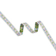 Jacquard Ribbon - 0.625" - Pink, Baby Blue and Green Striped Flowers
