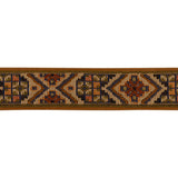 Jacquard Ribbon - 1.125" - Brown, Orange and Blue Rustic Geometrics