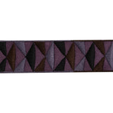 Embroidered Faux Suede Ribbon - 1.25" - Purple, Brown and Black Triangles