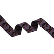 Embroidered Faux Suede Ribbon - 1.25" - Purple, Brown and Black Triangles