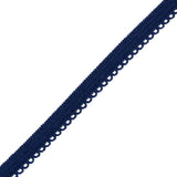 Elastic Trim with Picot Edges - 0.375" - Navy Blue