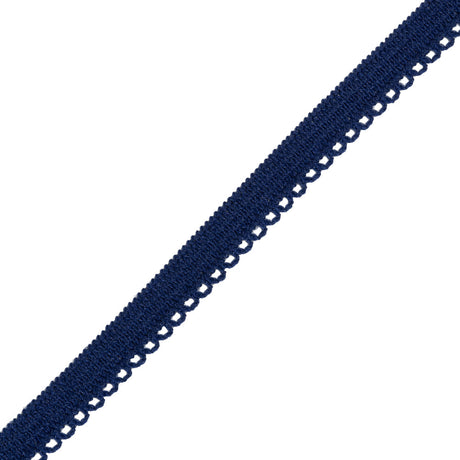 Elastic Trim with Picot Edges - 0.375" - Navy Blue