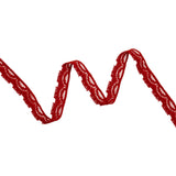 Stretch Lace Trim - 0.625" - Red Circles and Scallops