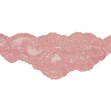 Stretch Lace Trim - 2.125" - Rose Pink Floral Scallops