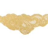 Stretch Lace Trim - 2.375" - Sunshine Yellow Floral Scallops