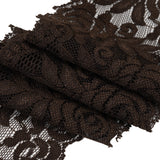 Stretch Lace Trim - 3.25" - Chocolate Brown Roses and Leaves with Scalloped Edges