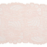 Stretch Lace Trim - 4.875" - Pale Pink Dancing Flowers with Scalloped Edges