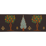 Jacquard Ribbon - 1.875" - Green, Brown and Black Trees