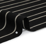 Viscose and Nylon Woven - Black and Beige Stripes - Designer Deadstock Made in Italy