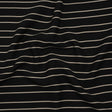 Viscose and Nylon Woven - Black and Beige Stripes - Designer Deadstock Made in Italy