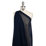 Silk Georgette - Navy Blue - Designer Deadstock