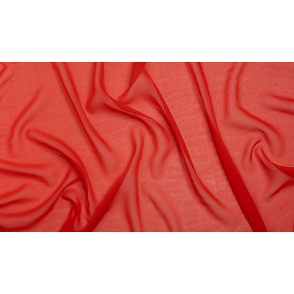 Silk Georgette - Red Orange - Designer Deadstock